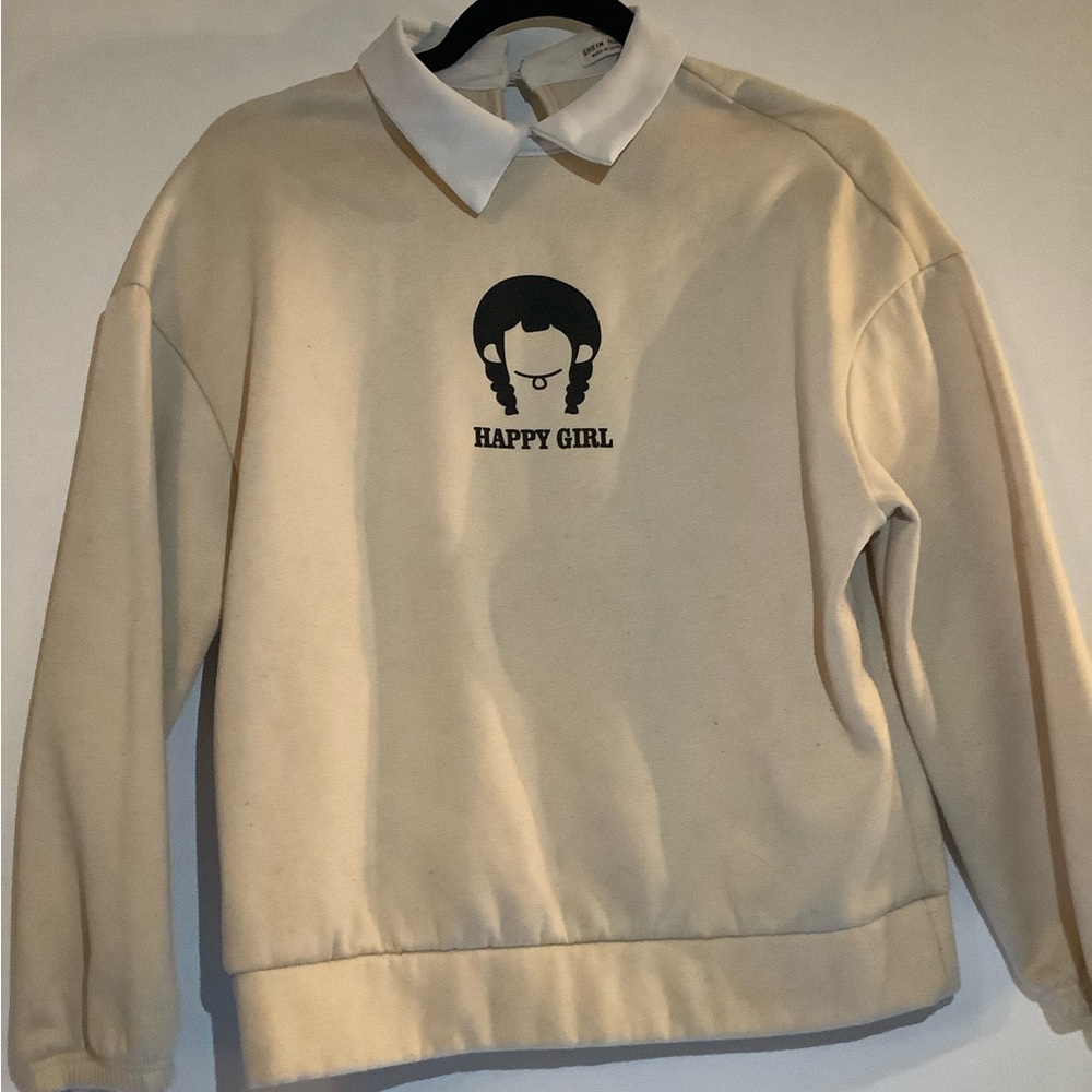 Shein Teen Happy Girl Collar Sweater